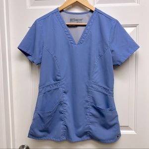 Grey’s Anatomy by Barco Ciel Blue “Marquis” V-Neck Scrub Top - Medium